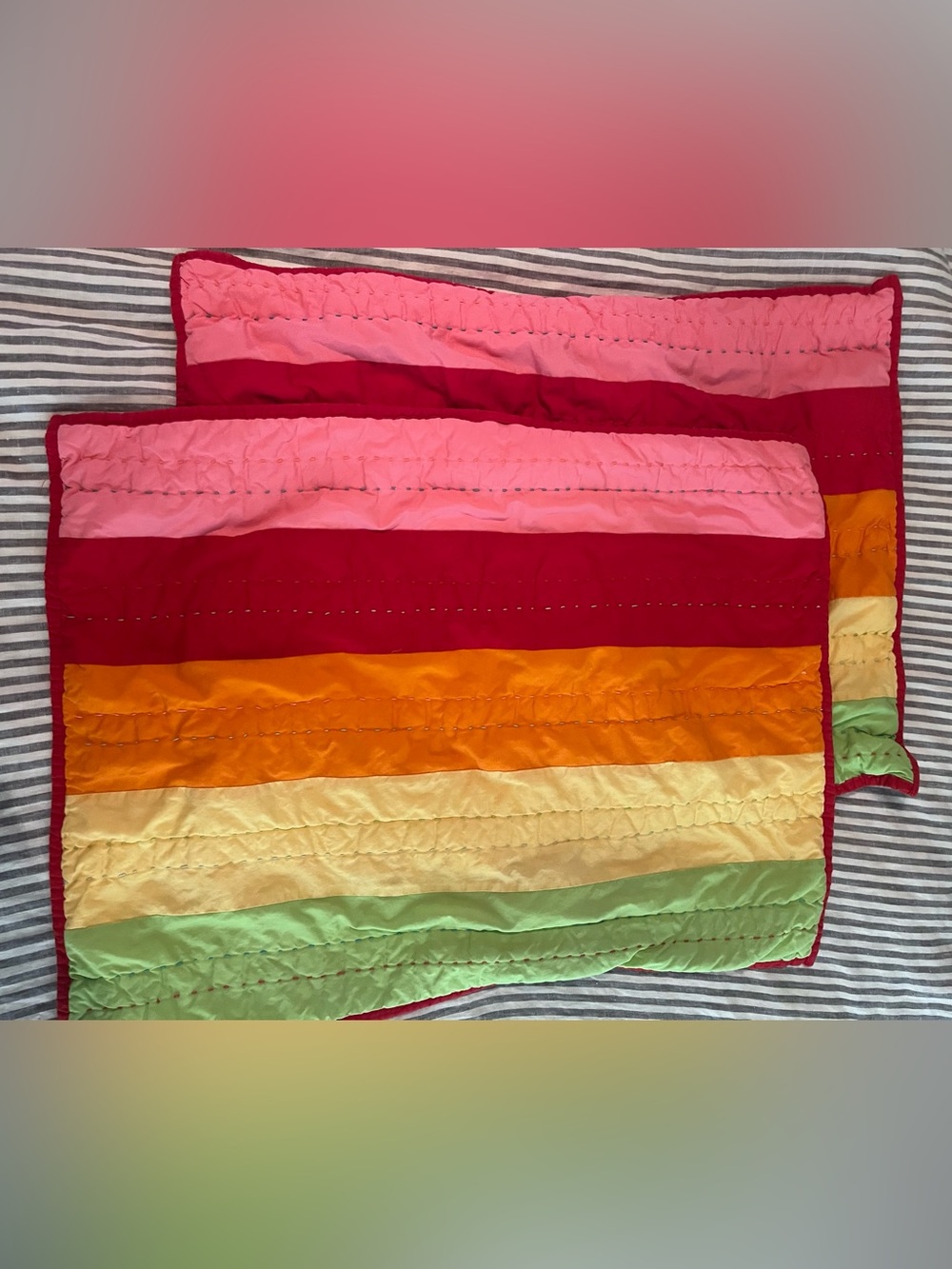 Target Home Vintage Rainbow Striped Quilted Pillow Shams
